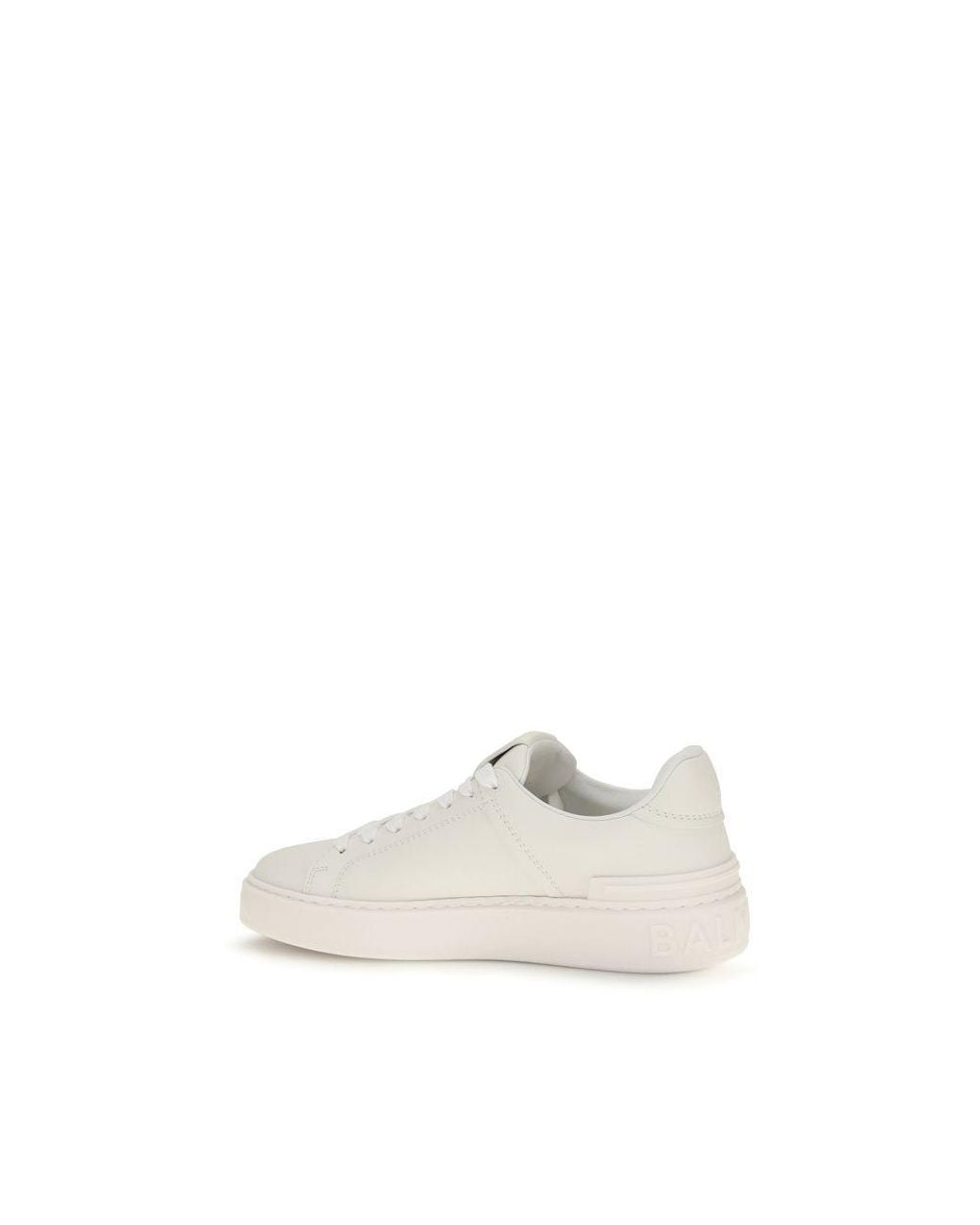 Balmain White Calf Leather Bos Taurus Athletic Sneakers
