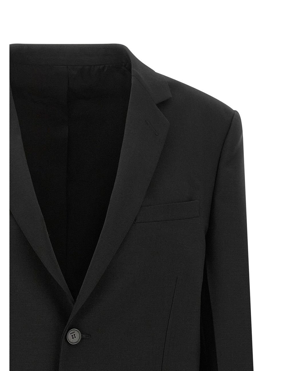 Fendi Black Mohair-Wool Blend Blazer
