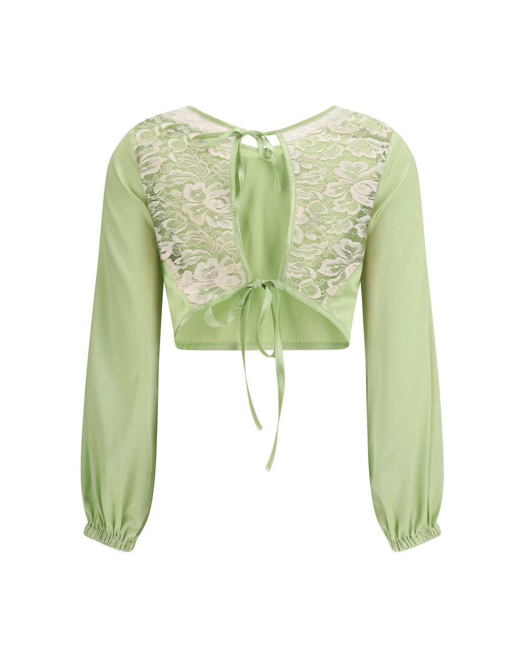 Kristina Ti Green V-Neck Blouse Shirt
