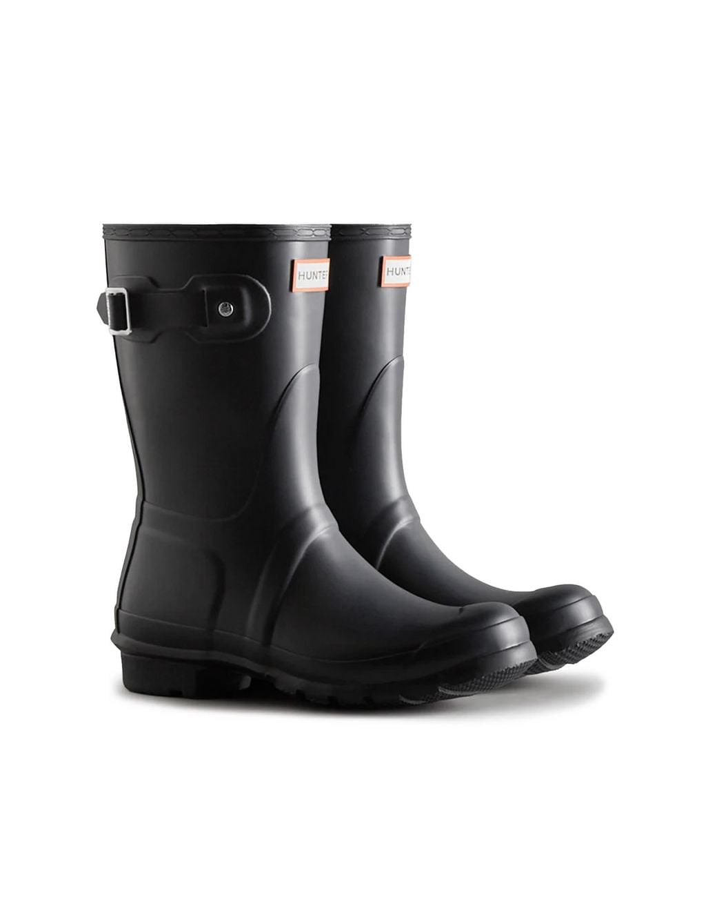 Hunter Black Original Short Wellington Boots Rubber