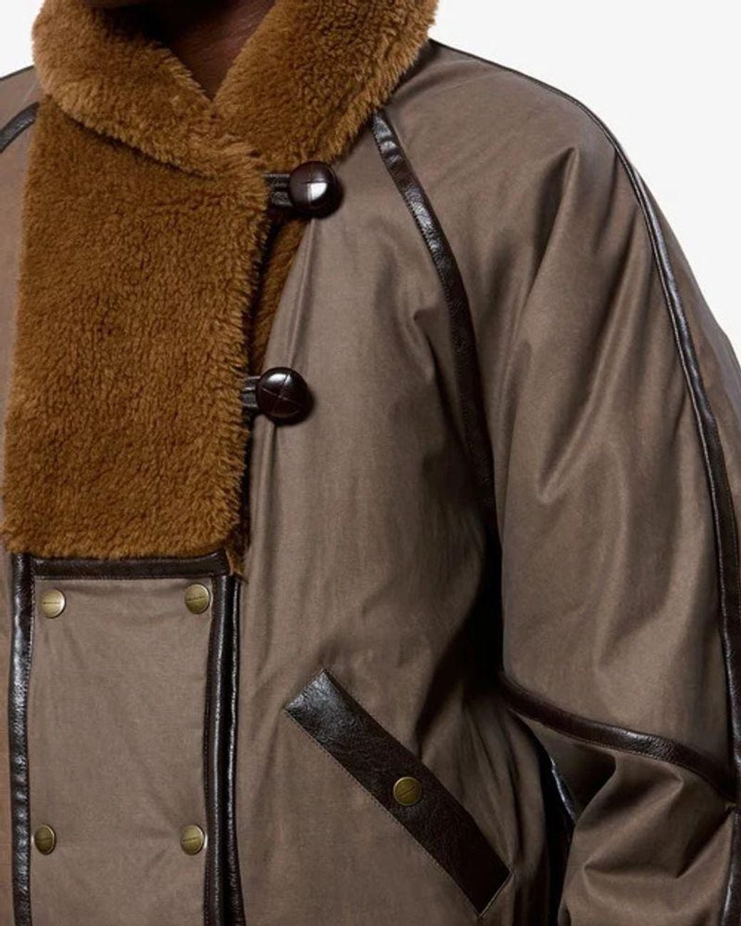 Isabel Marant Brown Marant Etoile Faux Fur-Trimmed Quilted Jacket — Taupe