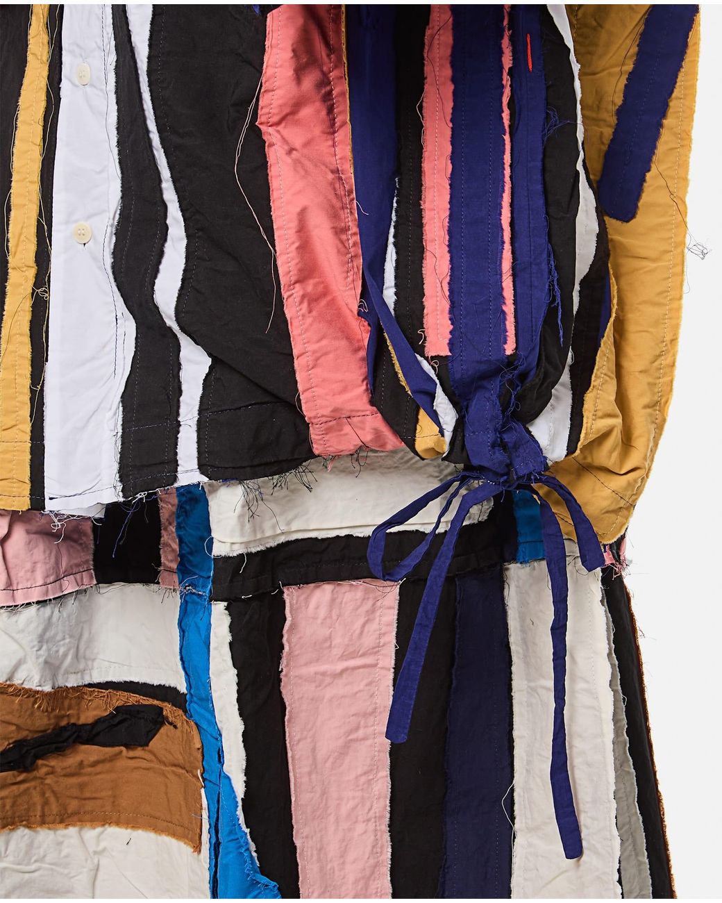 Casey Casey Red April Shirt-Stripe Patchwork