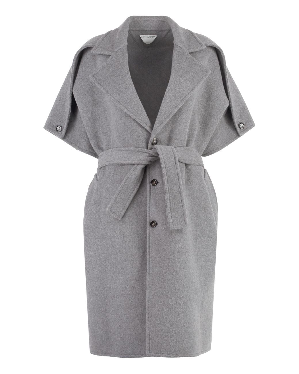 Bottega Veneta Gray Wool And Cashmere Coat
