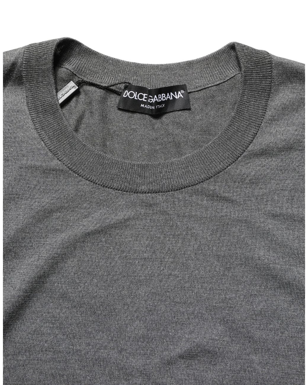 Dolce & Gabbana Black Long Sleeves Crew Neck Pullover Sweater Silk Clothing for men