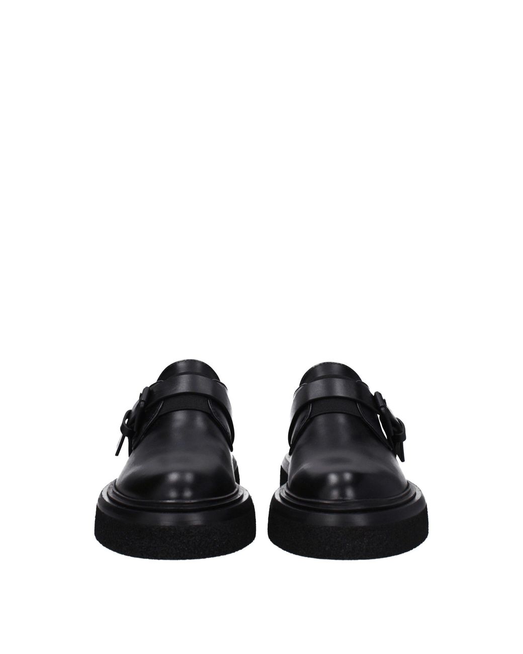 Max Mara Black Buckle Leather Loafers