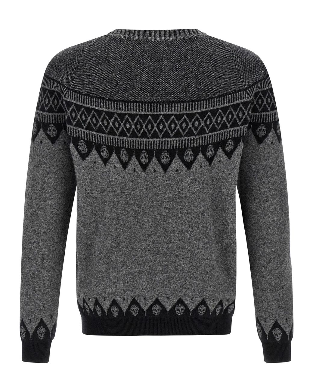 McQueen Gray 'Skull' Sweater for men