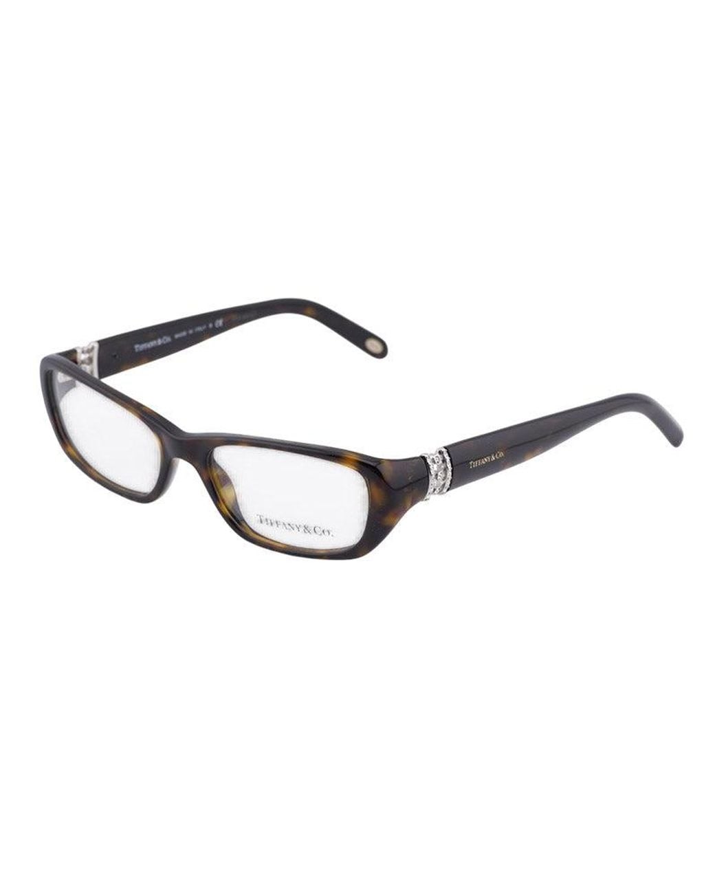 Tiffany & Co Brown Eyeglasses Rectangle Full Rim, Dark Havana Frame And Clear Demo Lens Tf2069-B8015 Sunglasses