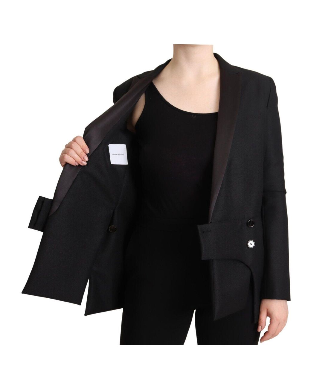 CoSTUME NATIONAL Black Elegant Double-Breasted Blazer