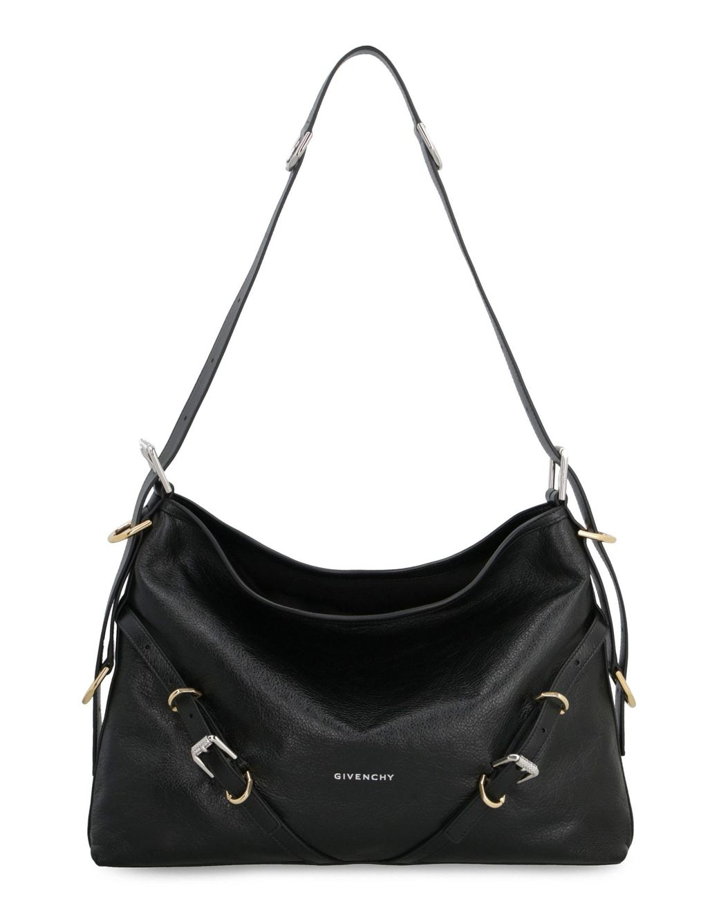 Givenchy Voyou Leather Shoulder Bag in Black | Lyst UK