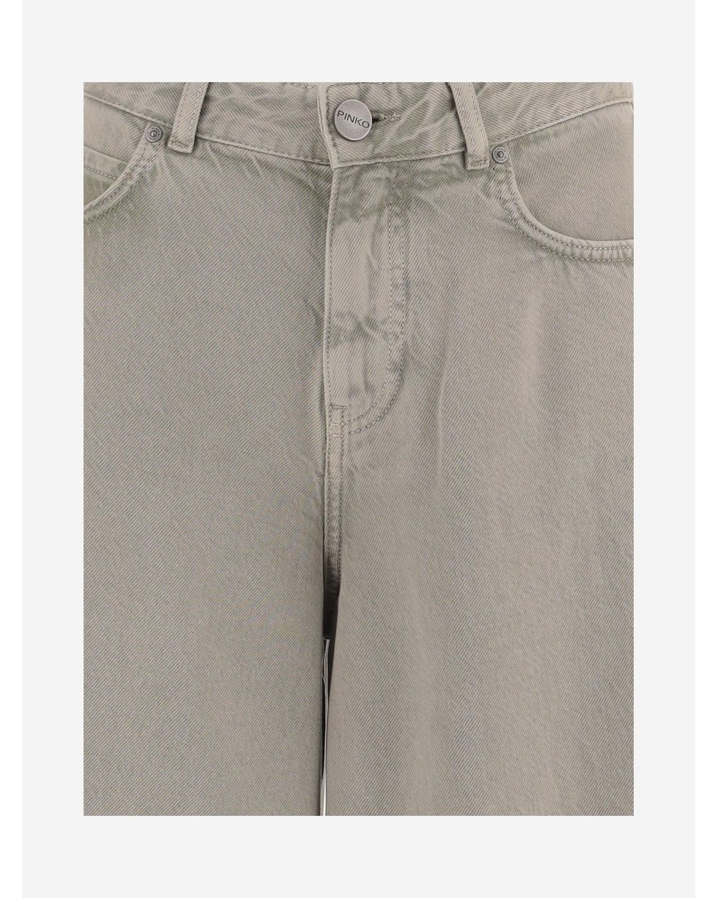 Pinko Gray Jeans Burkina Cotton Blend Lyocell Trousers