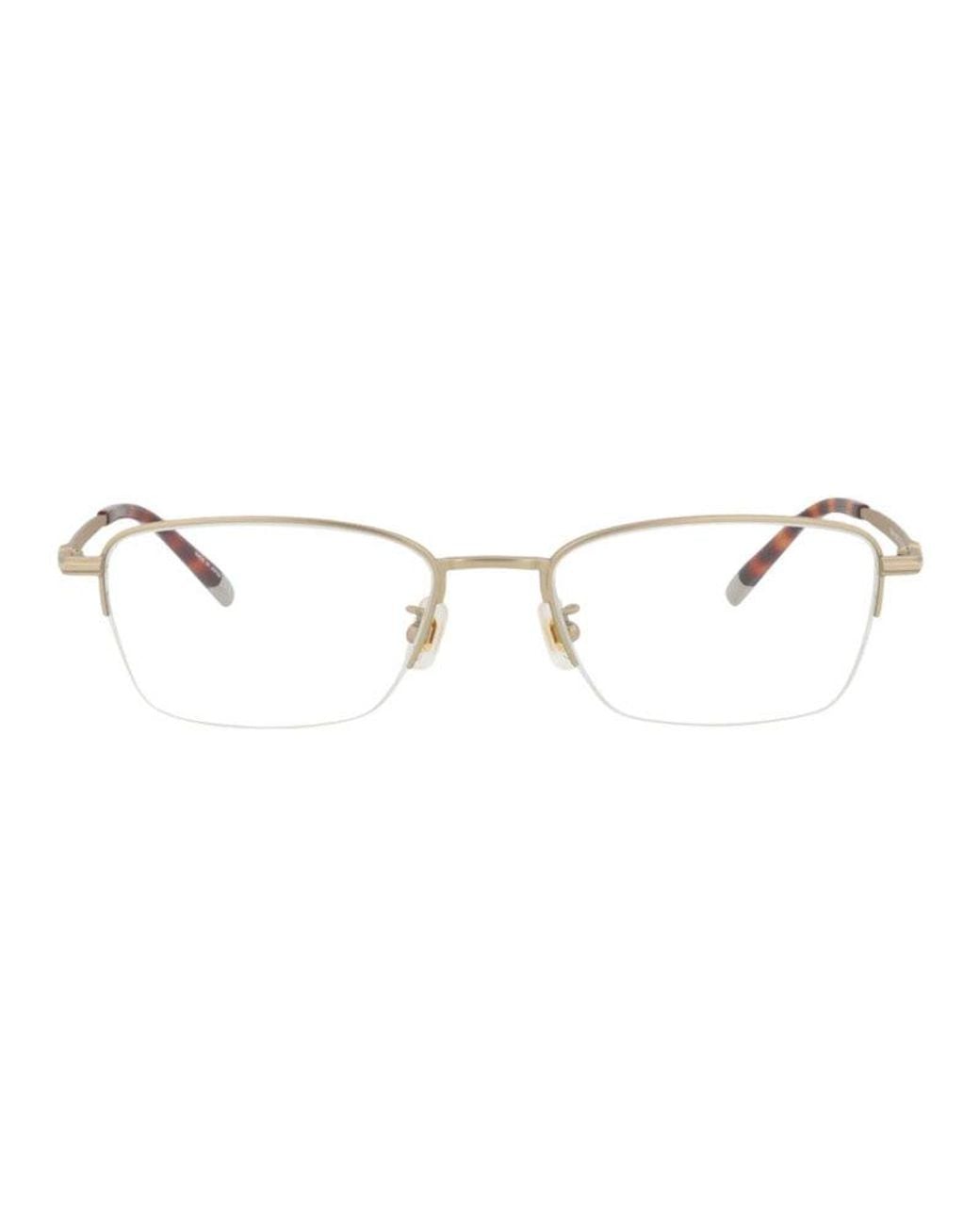 Montblanc Metallic Eyeglasses Rectangle Semi Rim, Frame And Clear Demo Lenses Lens Mb0133O003 Sunglasses for men