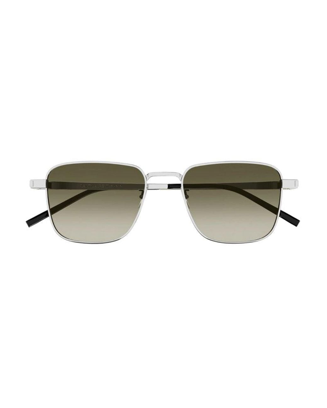 Saint Laurent Metallic Sunglasses Square Full Rim, Frame And Gradient Mirror Lens Sl529006