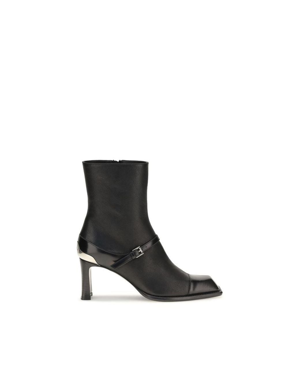 McQueen Black Lamb Leather Ankle Boots