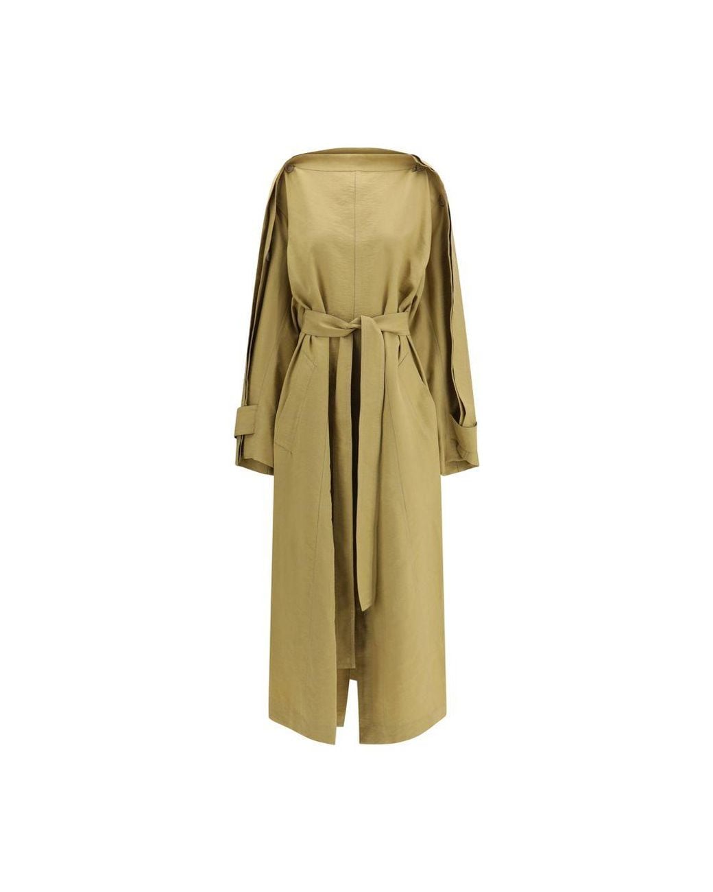 Petar Petrov Green Beige Lyocell Trench Coat