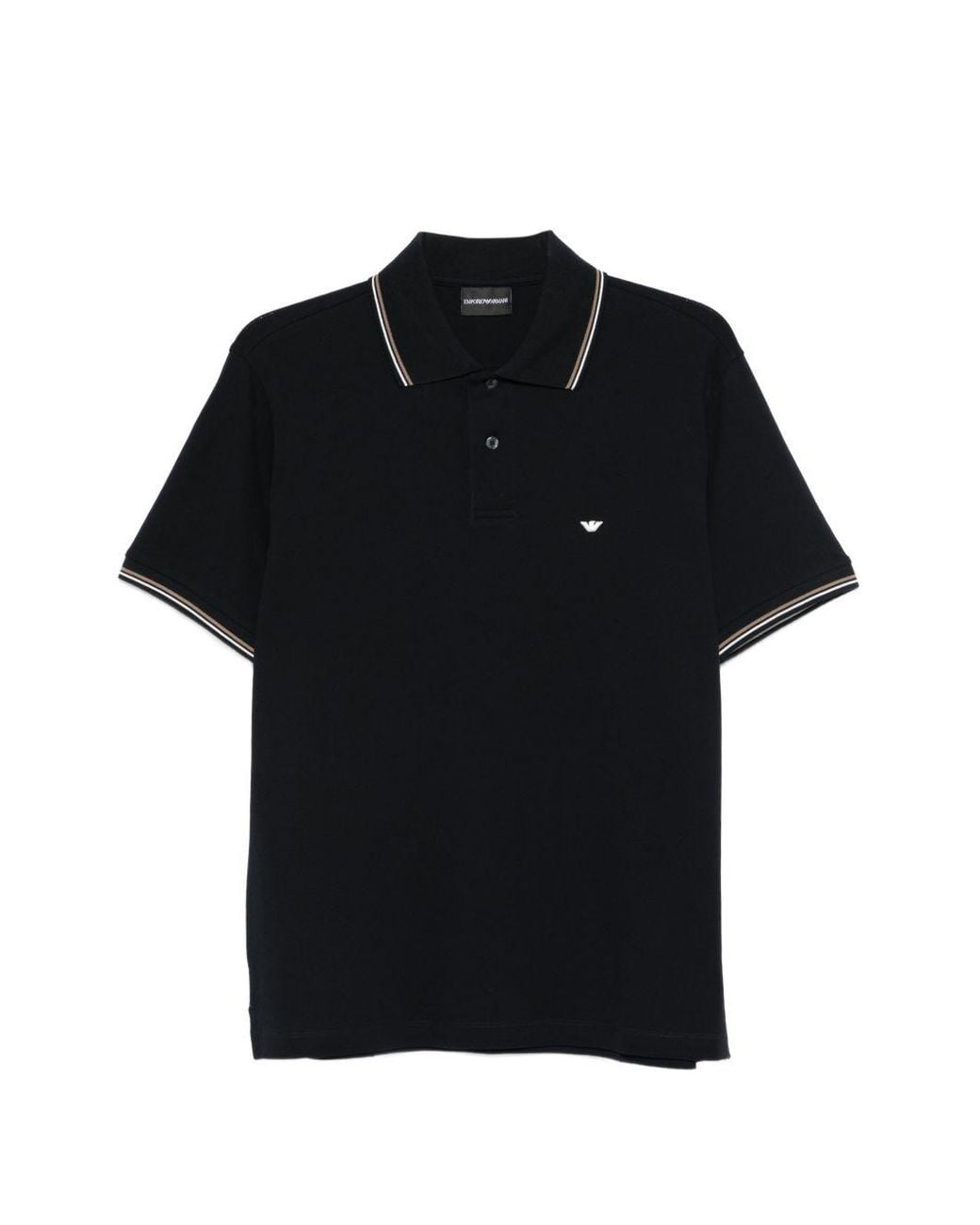 Emporio Armani Black Logo Cotton Polo for men