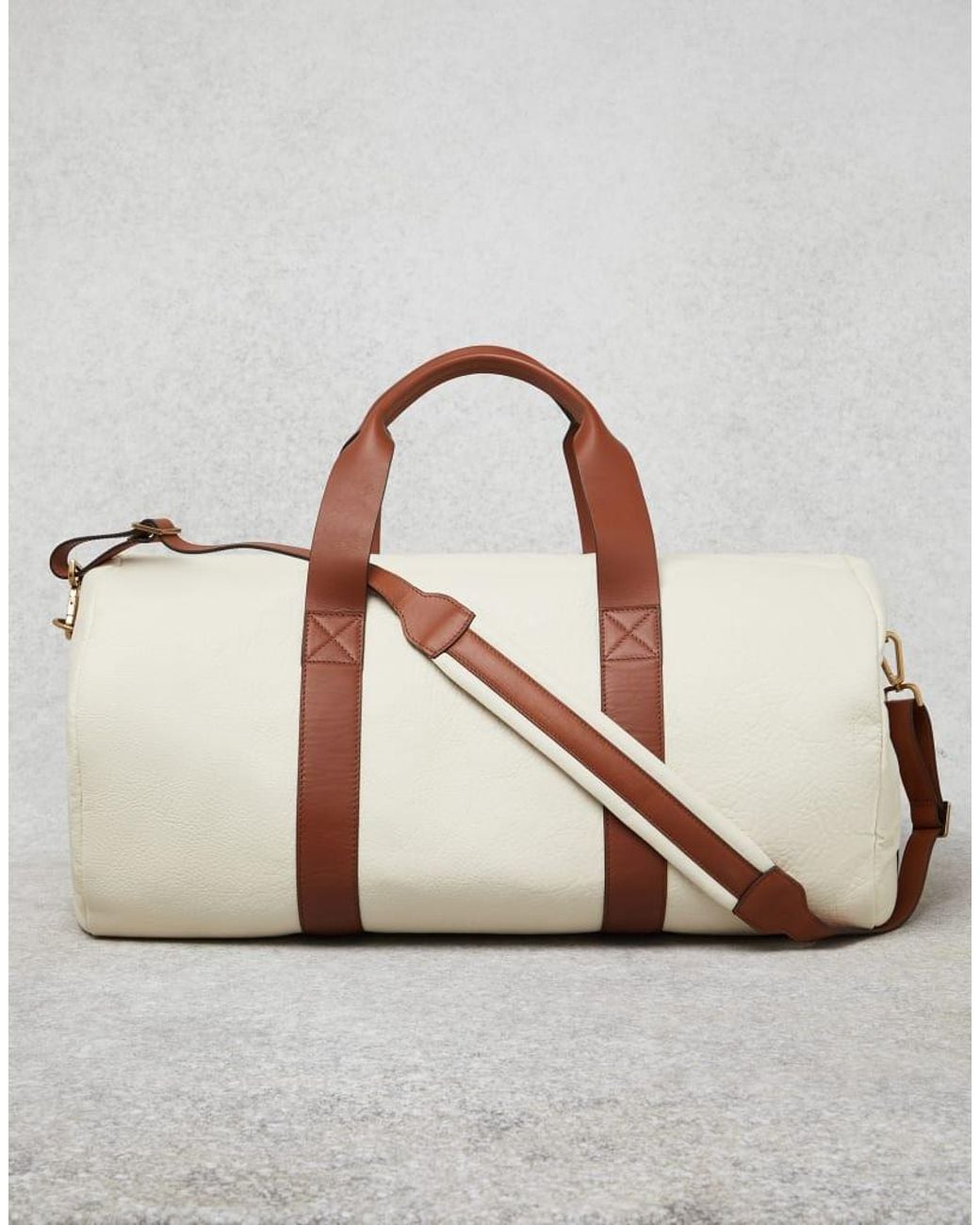 Brunello Cucinelli Metallic Leather Duffle Bag for men