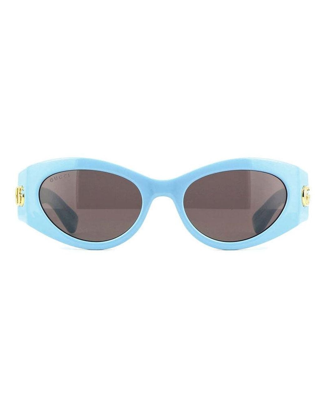 Gucci Blue Sunglasses Cat Eye Full Rim, Blonde Frame And Dark Lens Gg1401S002