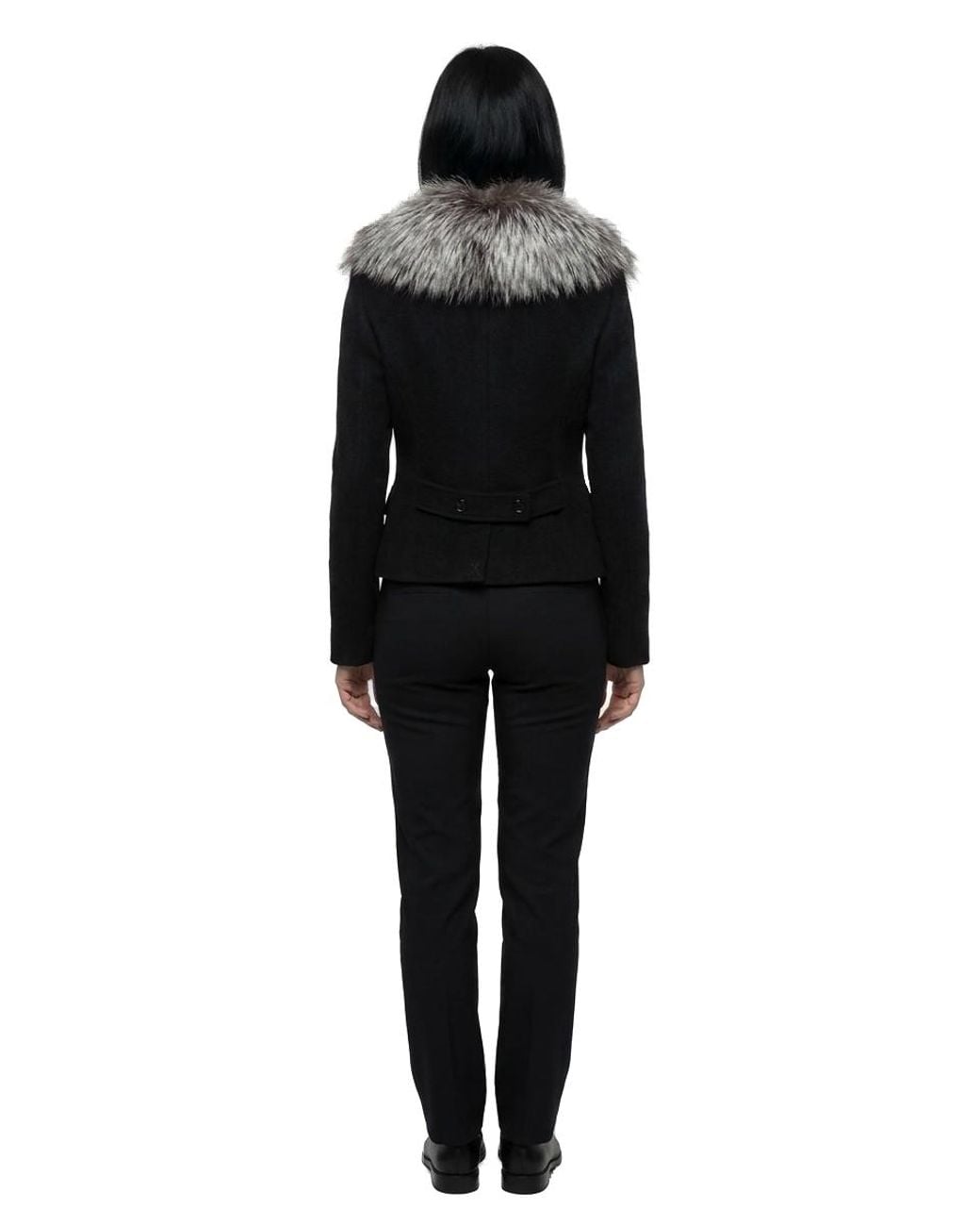 Dolce & Gabbana Black Dolce & Gabbana Virgin Wool And Cashmere With Fur Collar Blazer