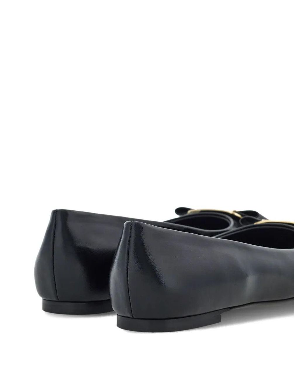 Ferragamo Black New Vara-Bow Lambskin Ballerina Shoes