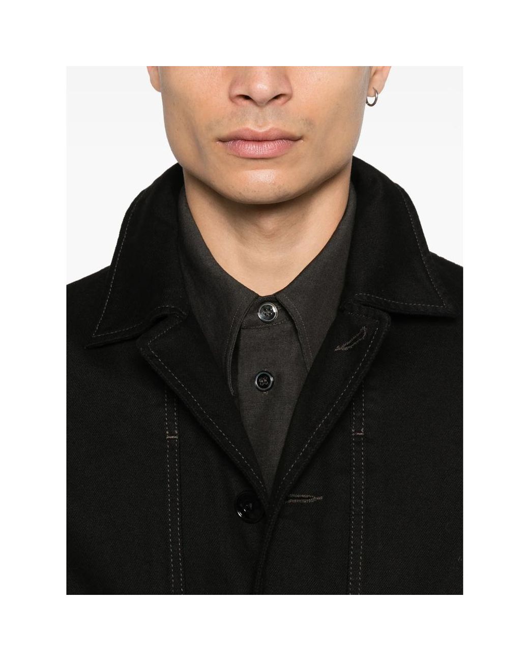 Lemaire Black Shirt Jacket for men