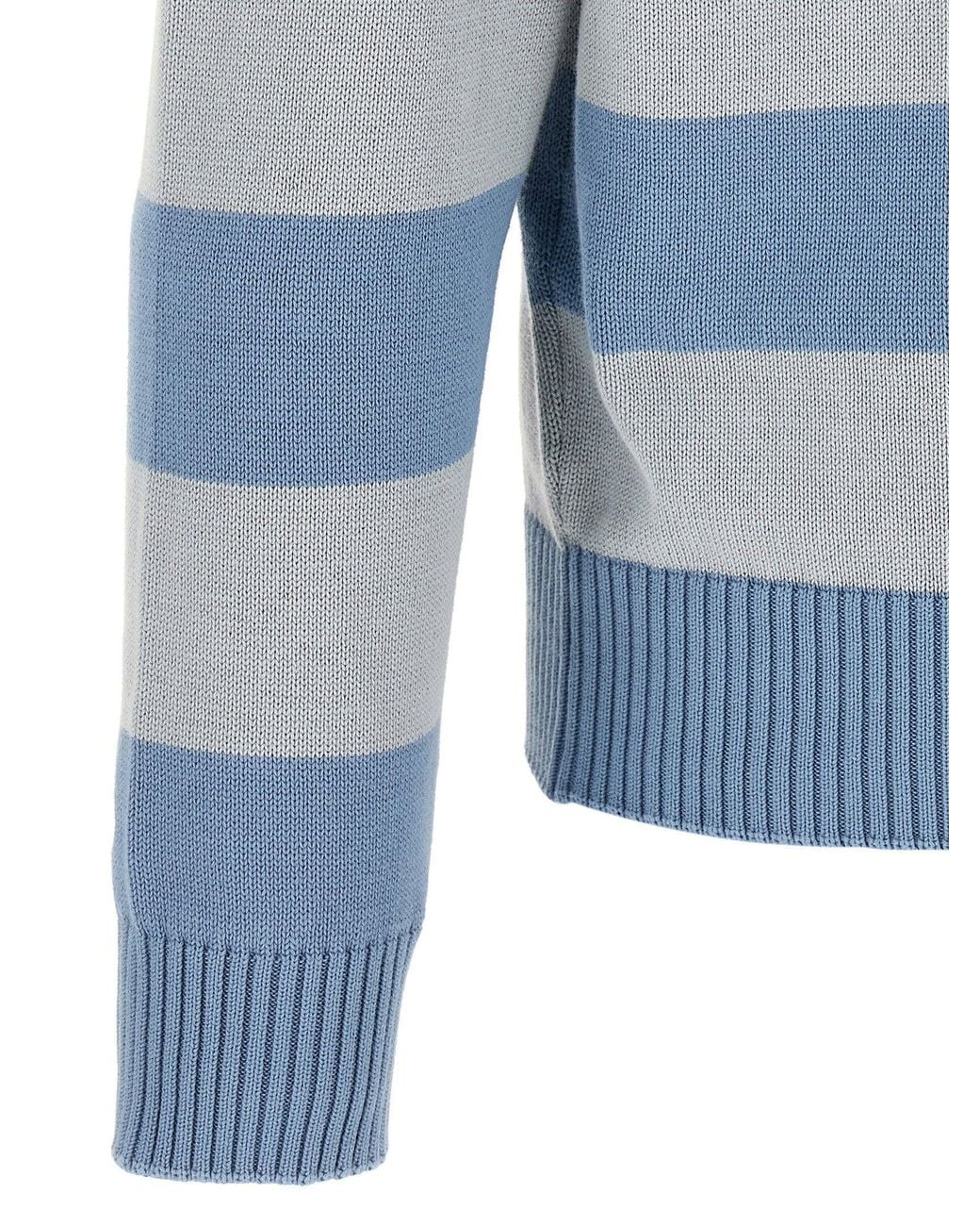Lacoste Blue Striped Cotton Polo for men