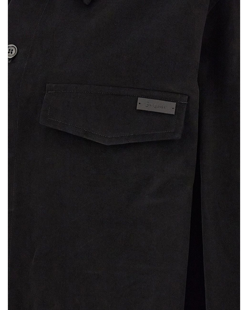 Saint Laurent Black Pure Cotton Overshirt for men