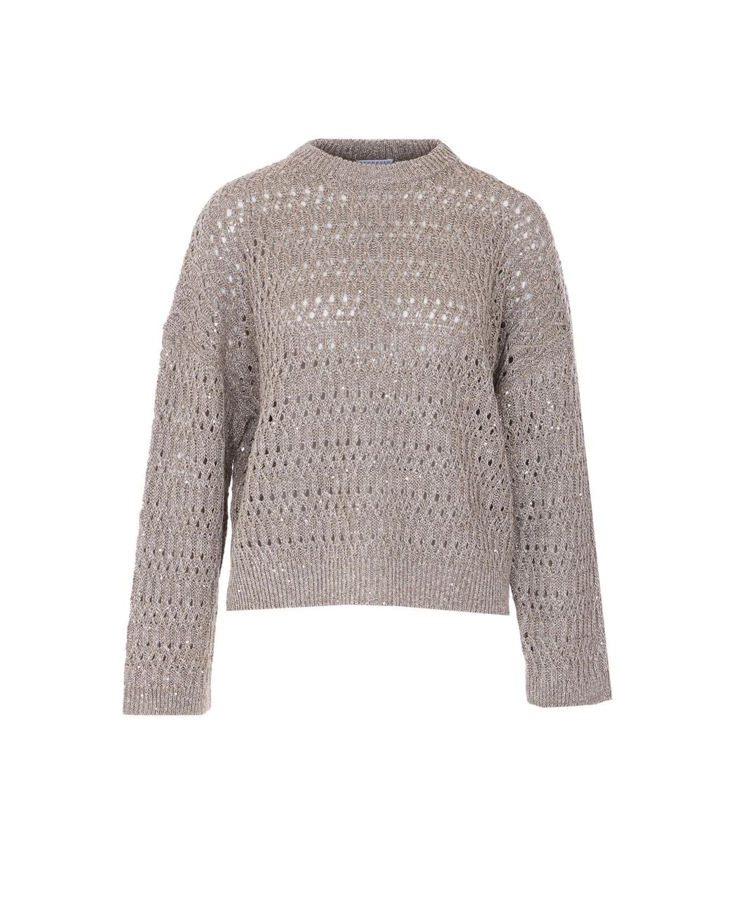 Brunello Cucinelli Gray Sweaters Linen