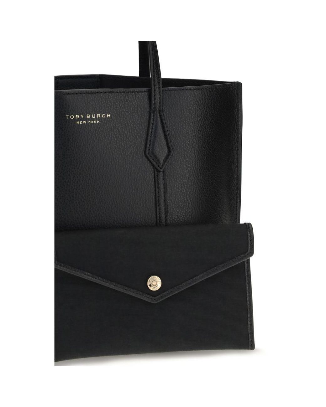 Tory Burch Black Calf Leather Bos Taurus Handbag