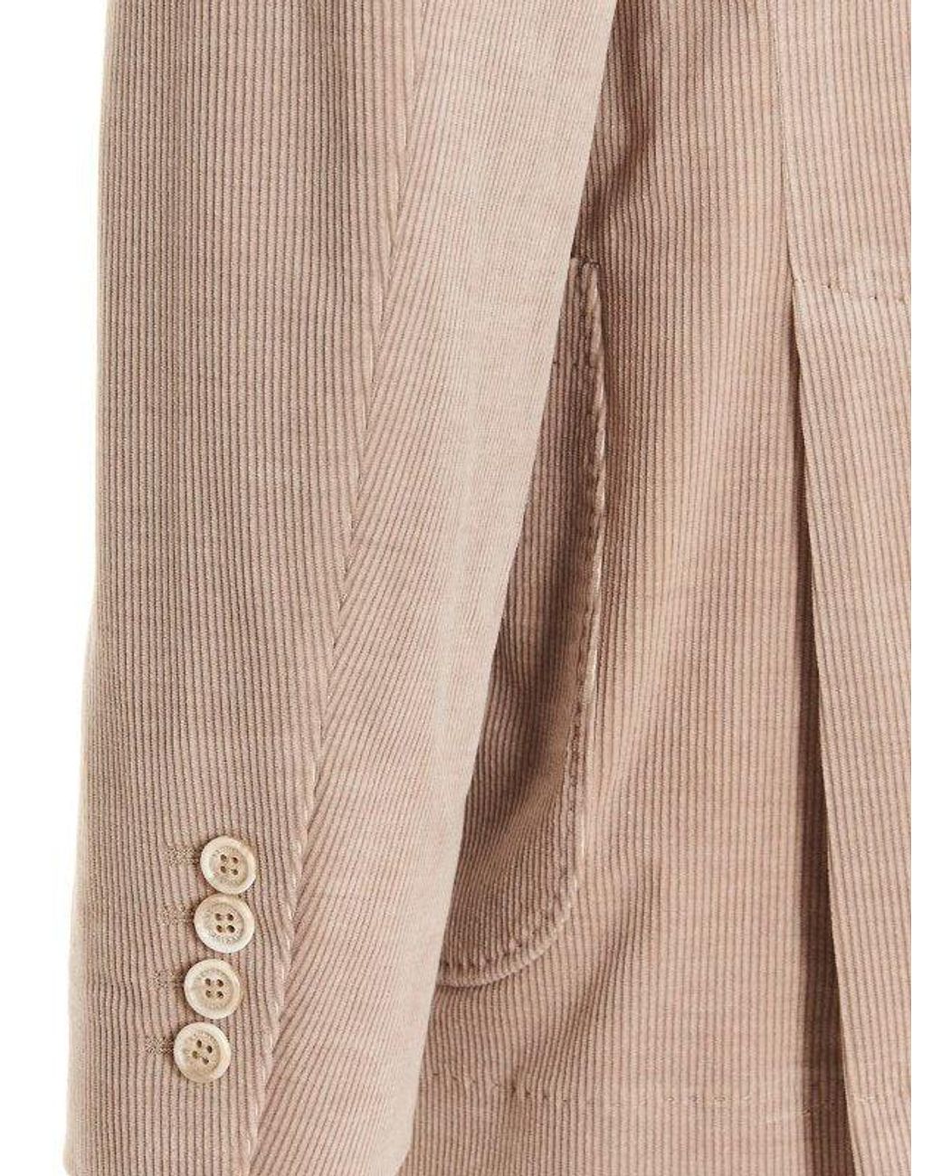 Brunello Cucinelli Natural Beige Cotton Blazer for men
