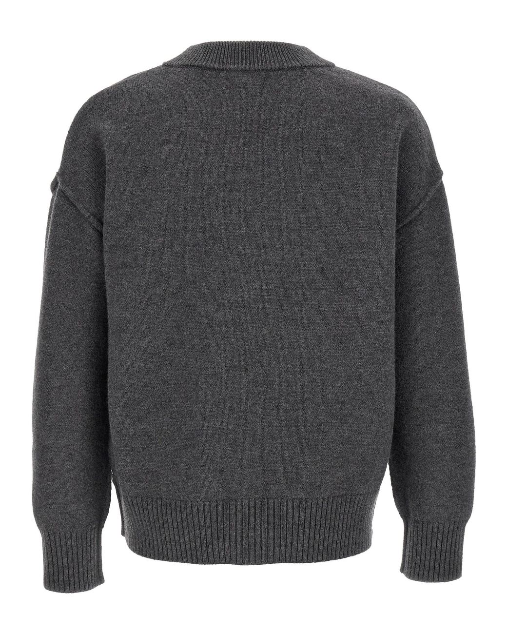 AMI Gray Wool Cardigan Clothing for men
