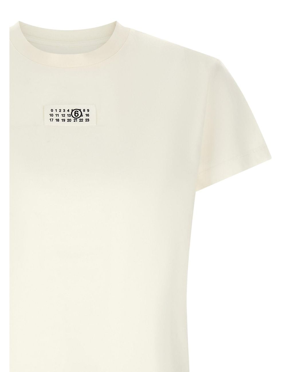 MM6 by Maison Margiela White Mm6 Maison Margiela Logo-Embroidered Cotton T-Shirt