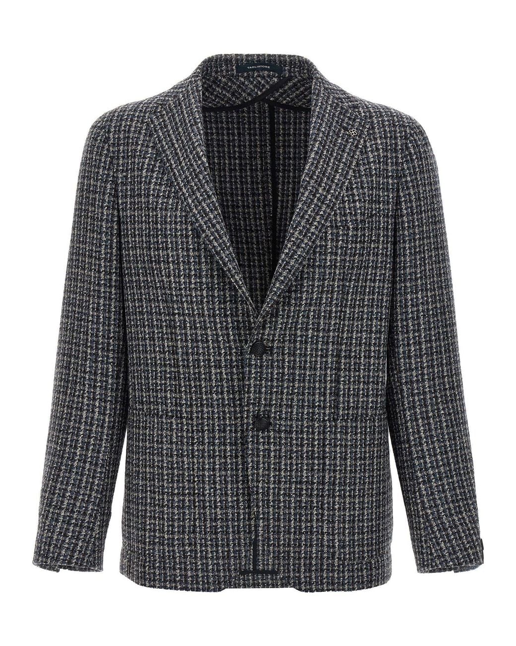 Tagliatore Gray Wool Tweed Blazer