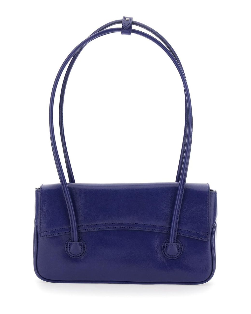 MARGE SHERWOOD Blue Shoulder Bag Shiny Leather Cow