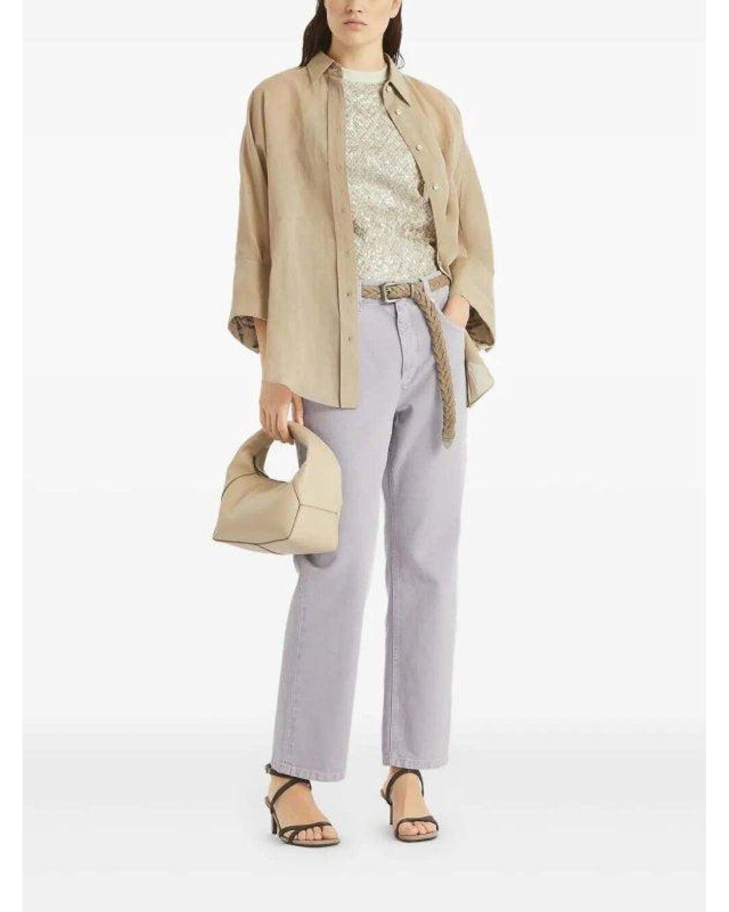 Brunello Cucinelli Natural Warm Sequined Shirt