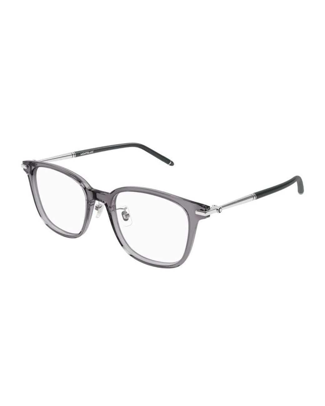 Montblanc Brown Eyeglasses Square Full Rim, Shiny Frame And Clear Demo Lens Mb0247Ok002 Sunglasses for men