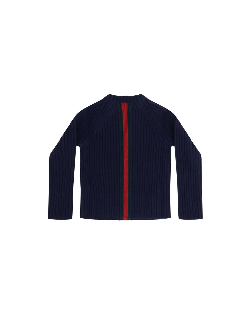 Gucci Blue Web Stripe Wool Sweater For Boy Merino Ovis Aries for men