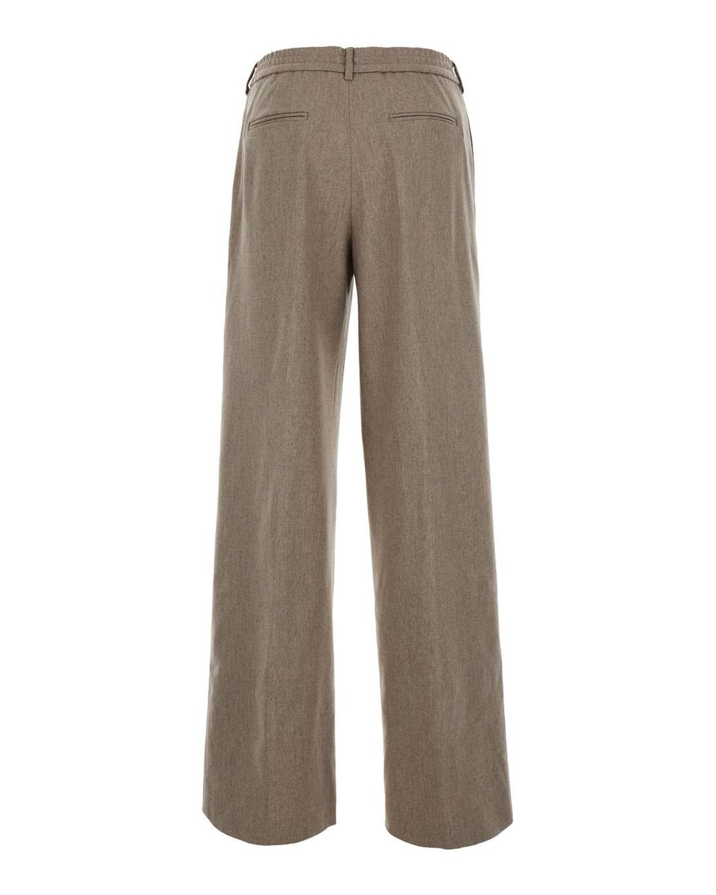 PT Torino Gray Trousers High-Waist Wool-Cashmere Wool And Cashmere