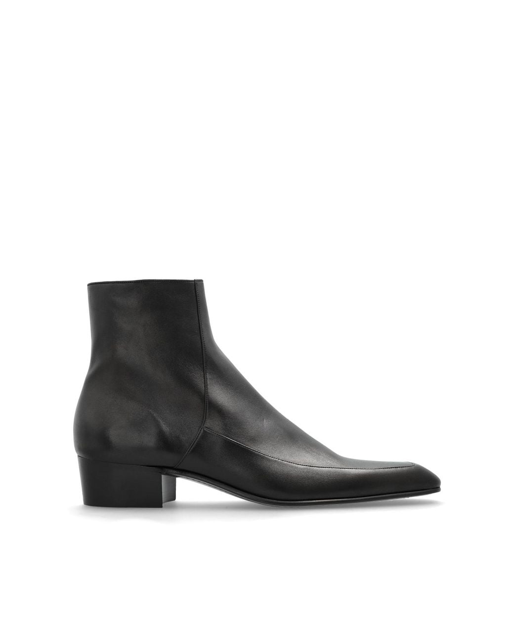 Saint Laurent Black Leather Ankle Boots 'Ozil' for men