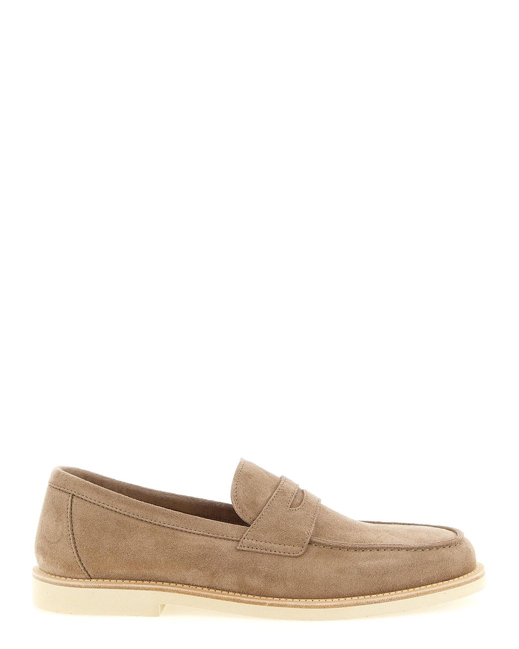 Brunello Cucinelli Brown Calfskin Slip-On Loafers for men