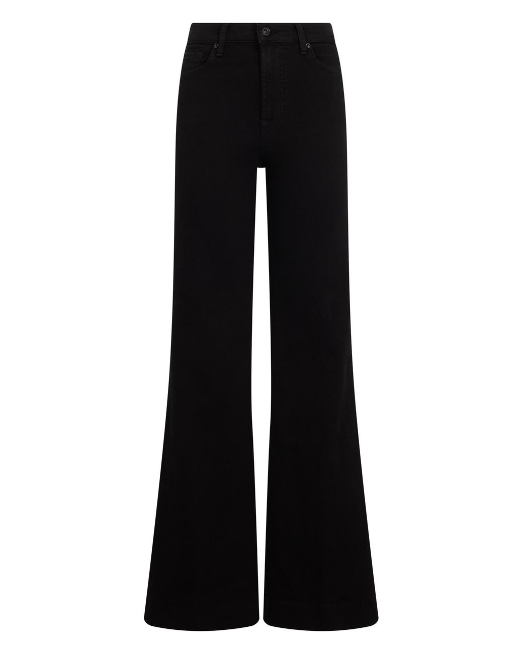 7 For All Mankind Black Bell-Bottom Jeans Cotton Flared