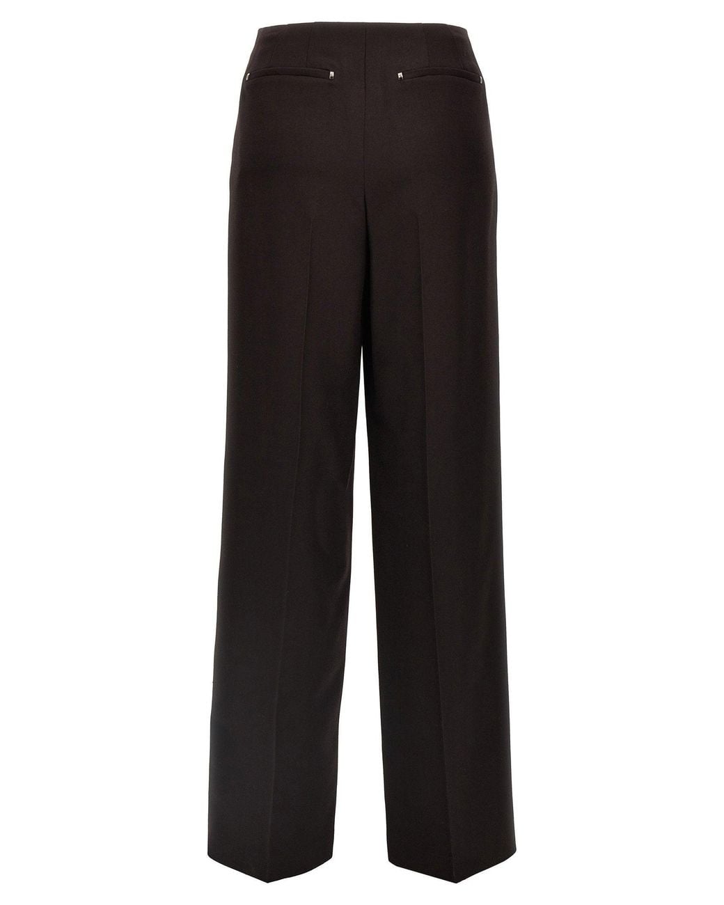 Fendi Black Grain De Poudre Wool Trousers