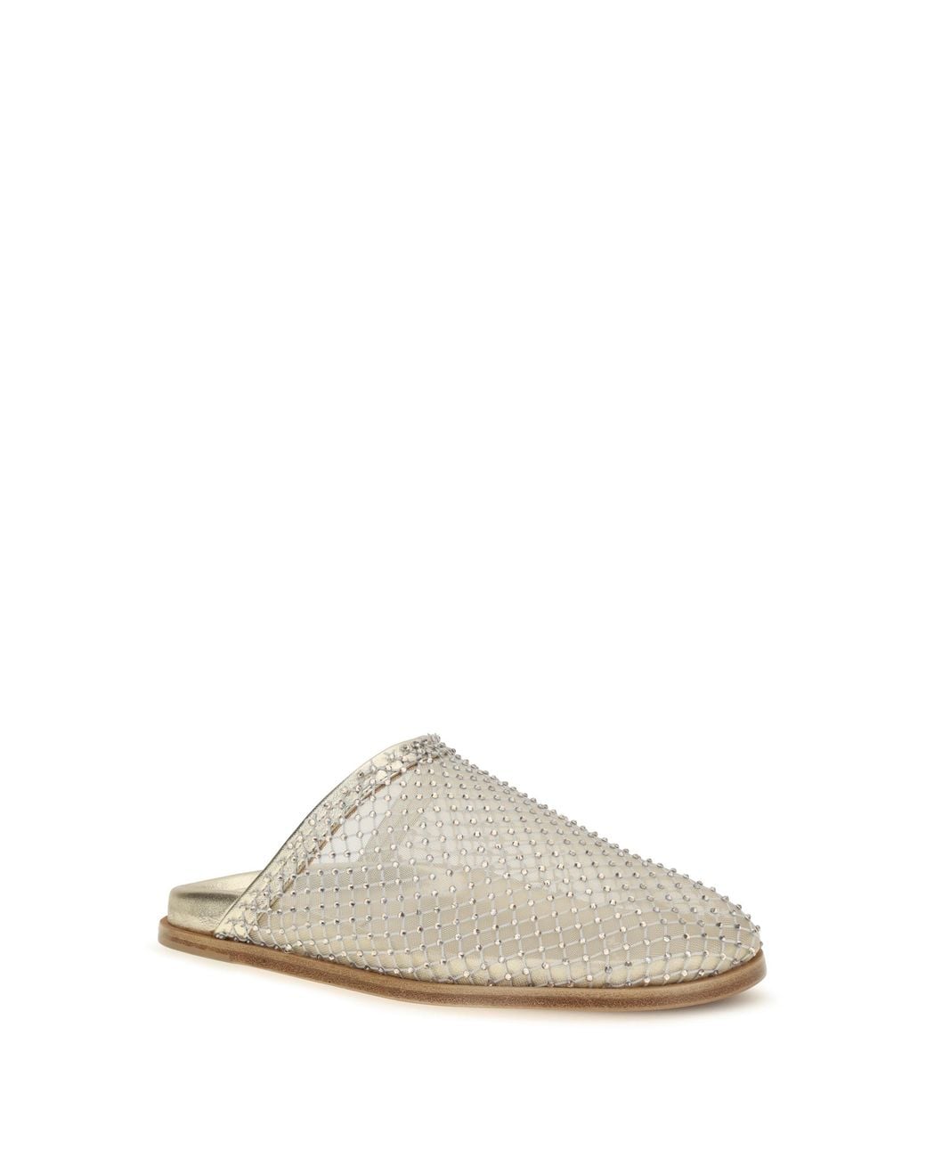 Forte_forte White Mesh Sabot Upper: Fabric; Sole: Rubber Sandal