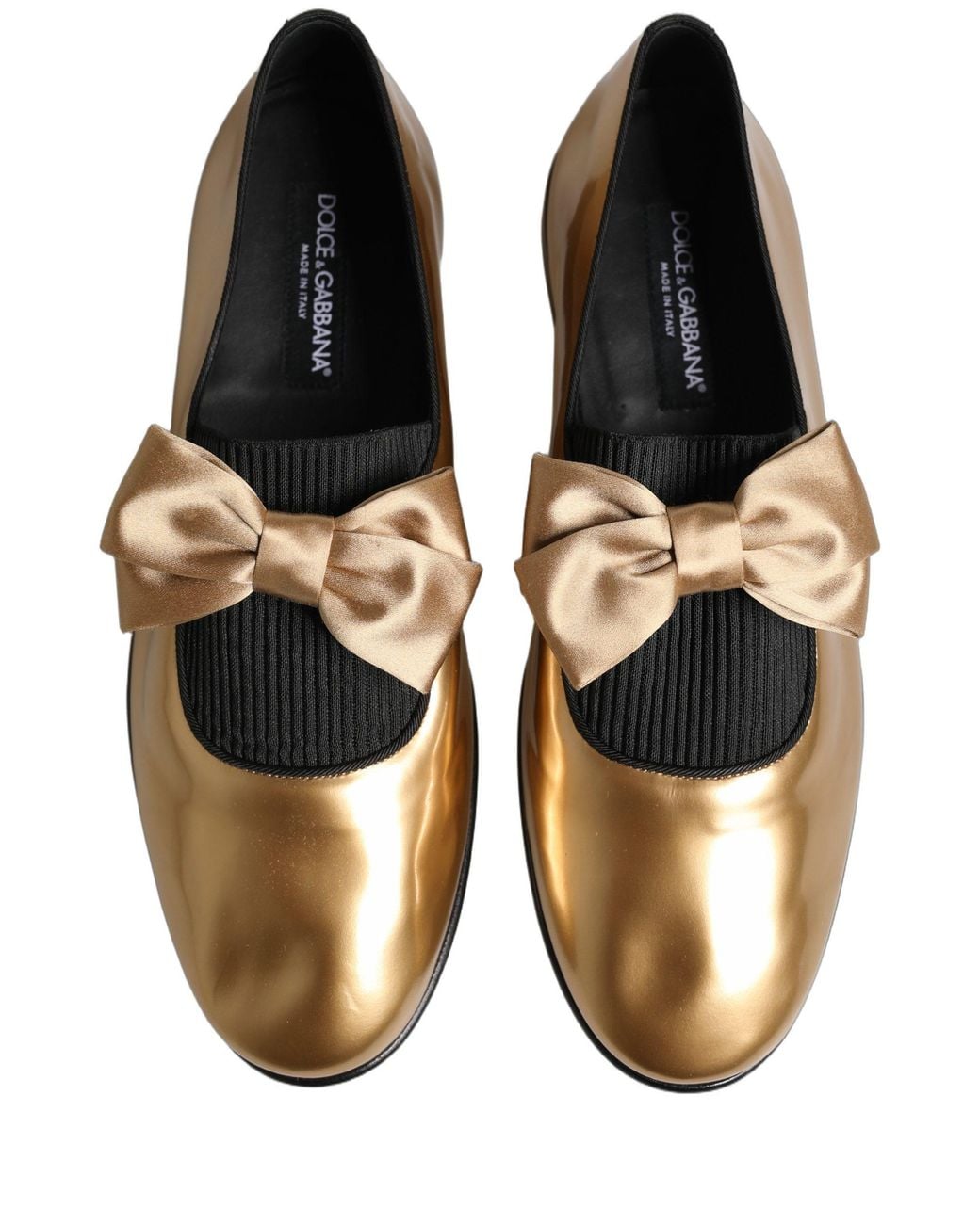 Dolce & Gabbana Black Leather Flats Loafers Shoes