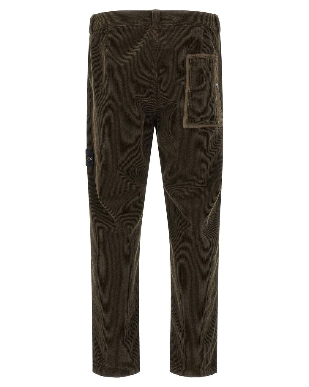 Stone Island Gray Organic Cotton Corduroy Trousers