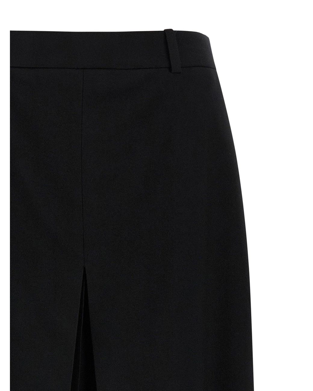Saint Laurent Black Wool Midi Skirt