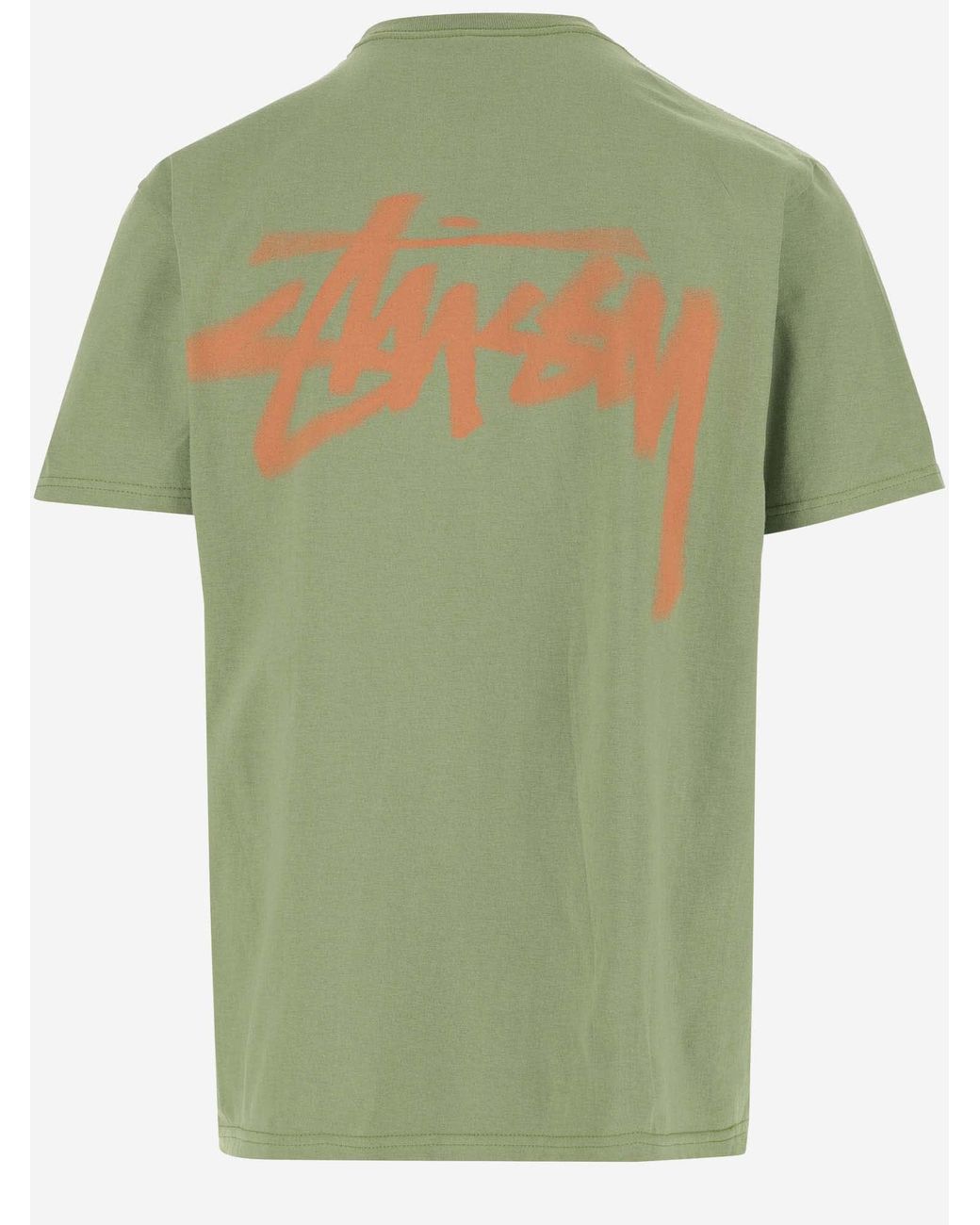 Stussy Cotton T Shirt With Logo in Green for Men Lyst