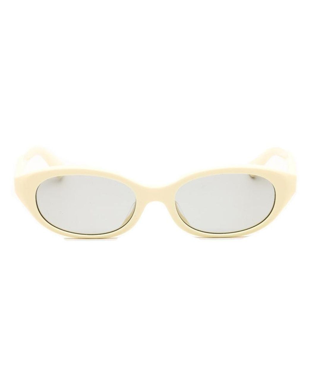 Burberry White Burberry Be4447D414587 Oval Frame Sunglasses