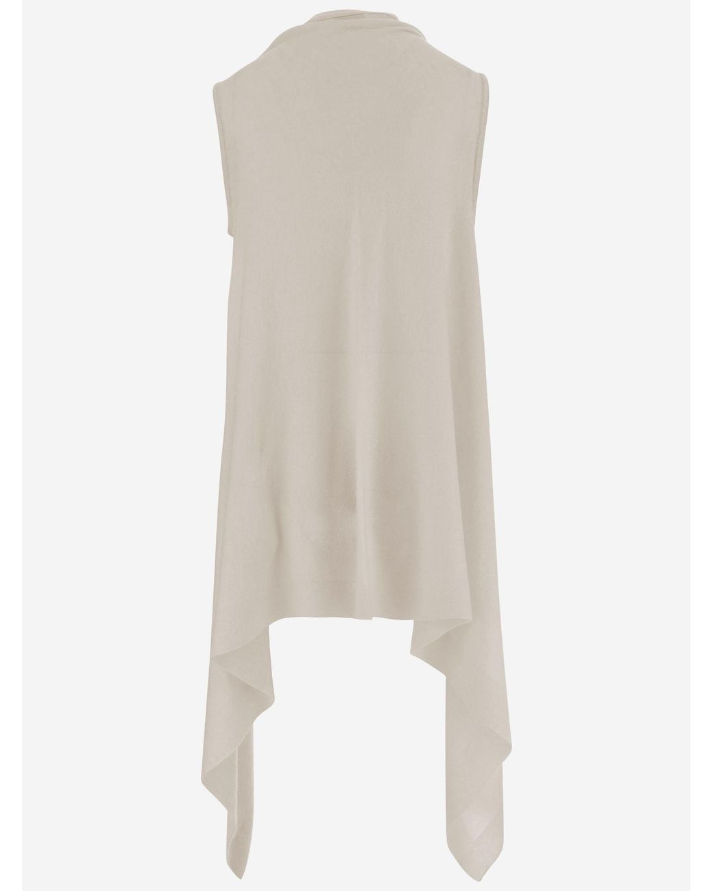 Sa Su Phi White Long Knit Cashmere & Silk Knitwear