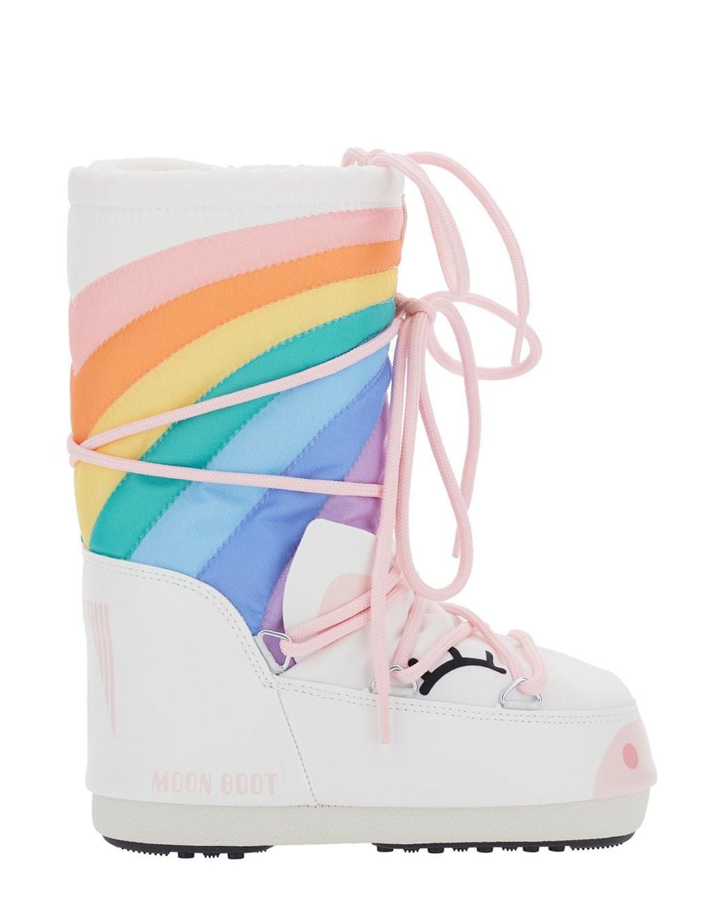 Moon Boot White Snow Boots With Motif Polyester