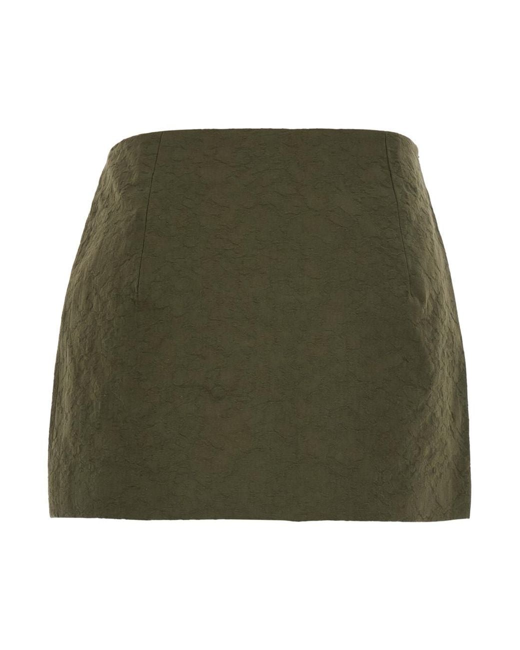 Markgong Green Mini Skirt Floral Embellished Cotton